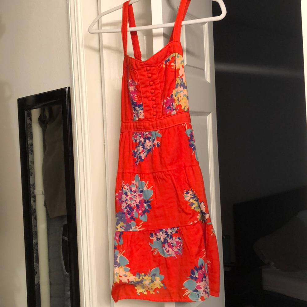 American Eagle orange floral dresss